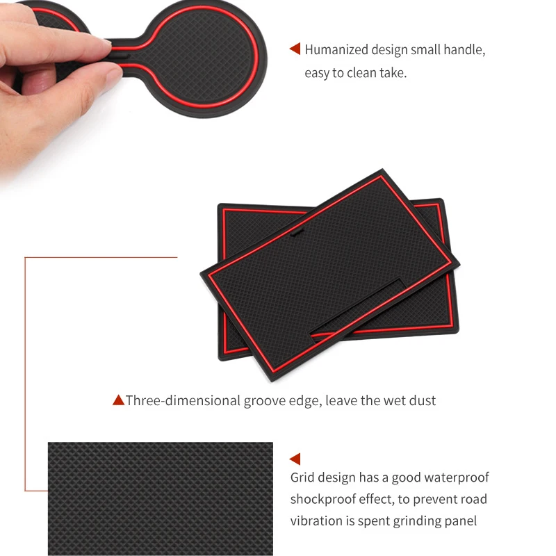 For Hyundai Kona SX2 EV Electric 2024 2025 Car Door Groove Mat Anti-Slip Door Gate Slot Pats Auto Kona SX2 EV Accessories