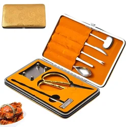 Stainless Steel Crab Tool Set - 8-Piece Crab Eating Kit with Crackers, Crab Picks, and More | Essential Seafood Accessories