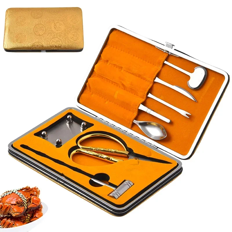 Stainless Steel Crab Tool Set - 8-Piece Crab Eating Kit with Crackers, Crab Picks, and More | Essential Seafood Accessories