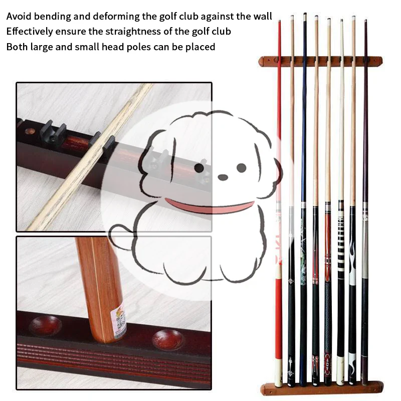 

1 шт. Настенный деревянный держатель для 6 бильярдных киев, профессиональная прочная подставка для киев, аксессуары для бильярда