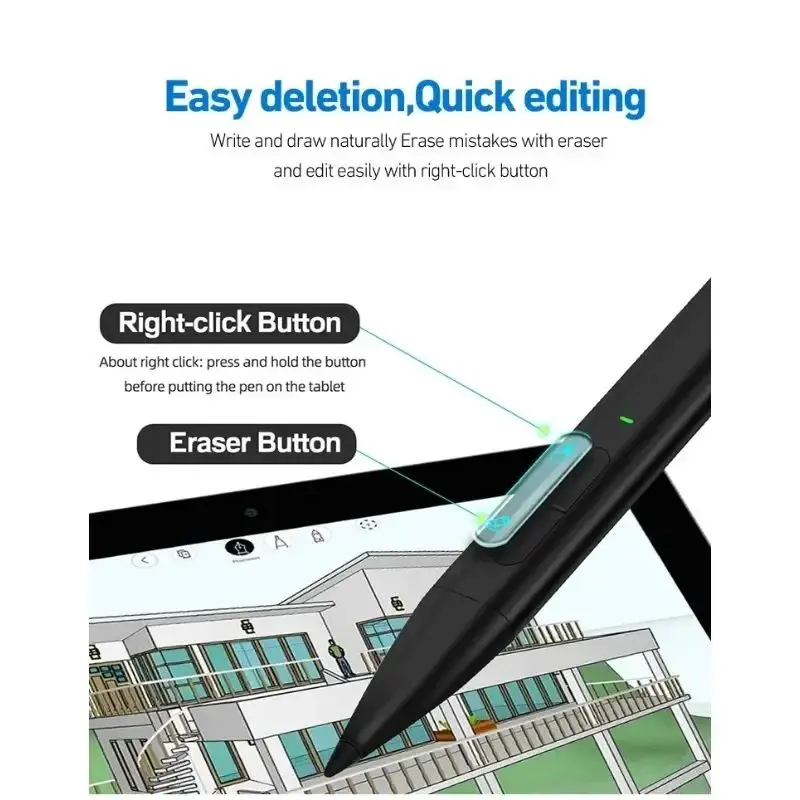 Digital Slim Pen 2 compatibile con Microsoft Surface Pro 10/11 4096 Pressure Palm Rejection (SOLO penna)