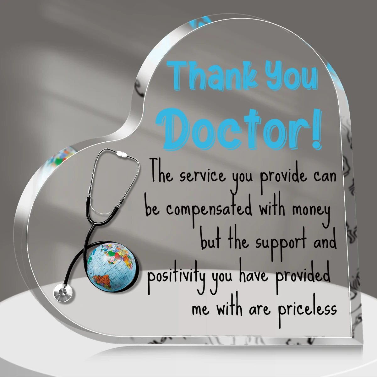 1PC Inspirational Doctor ativity Gift decorazione da scrivania in acrilico a forma di cuore compleanno grazie regalo per lui la sua decorazione per