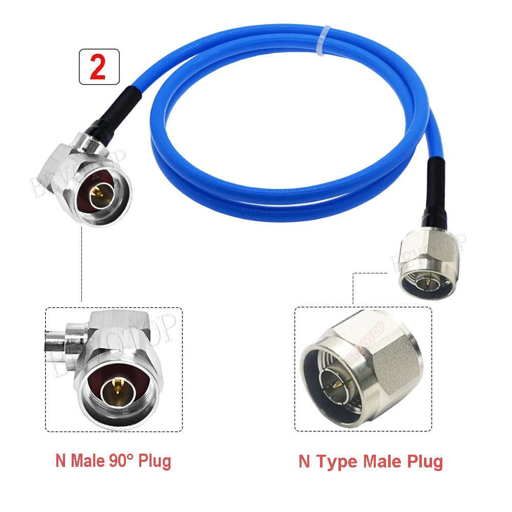 RG401 250 50-5 Cable N Type Male Plug to N Male Plug High Frequency Low Loss RG-401 Test Cable RF Coaxial Pigtail Jumper BEVOTOP