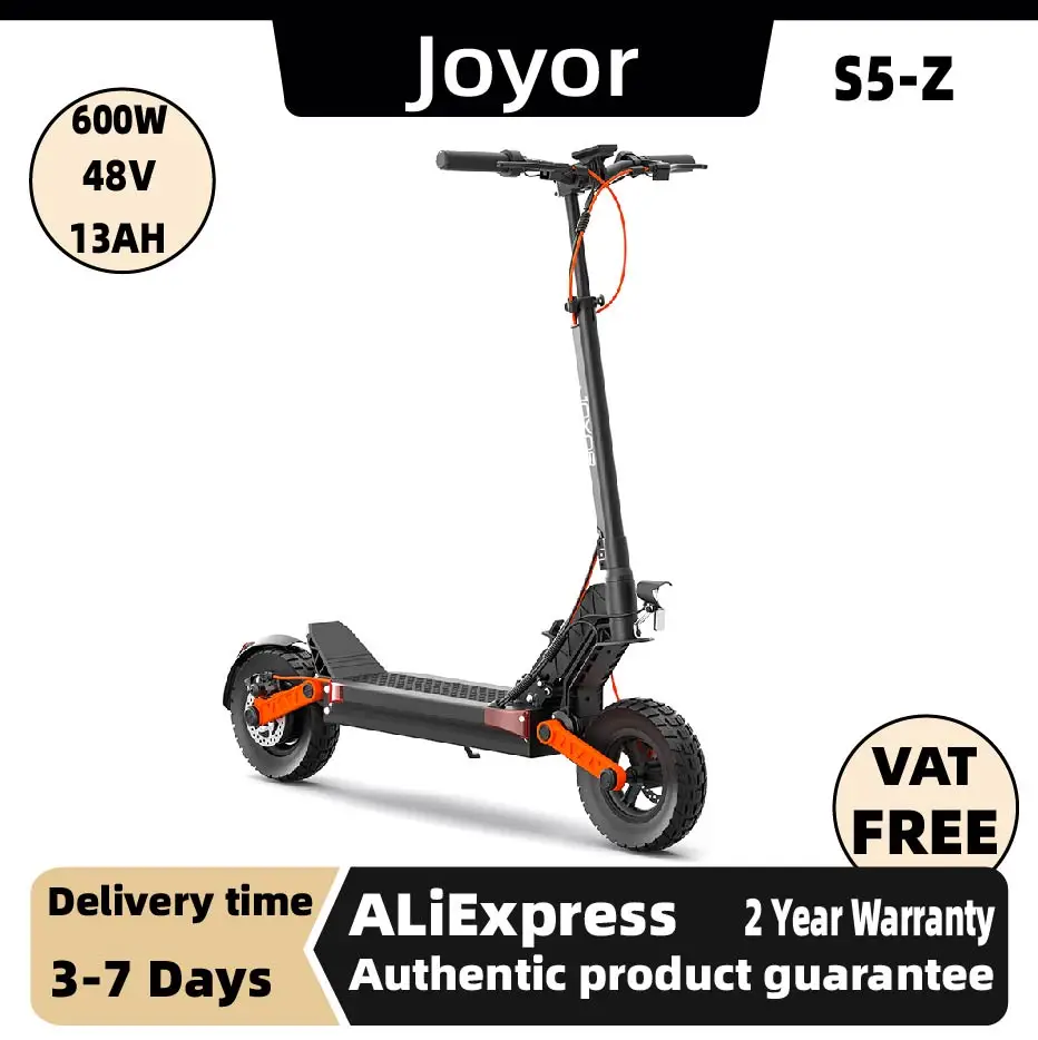 

JOYOR S5-Z Scooters Electric 600W 48V13Ah with Turn Signal Electric Scooter 10inch Off-road Air Tire High Hanging City E-Scooter