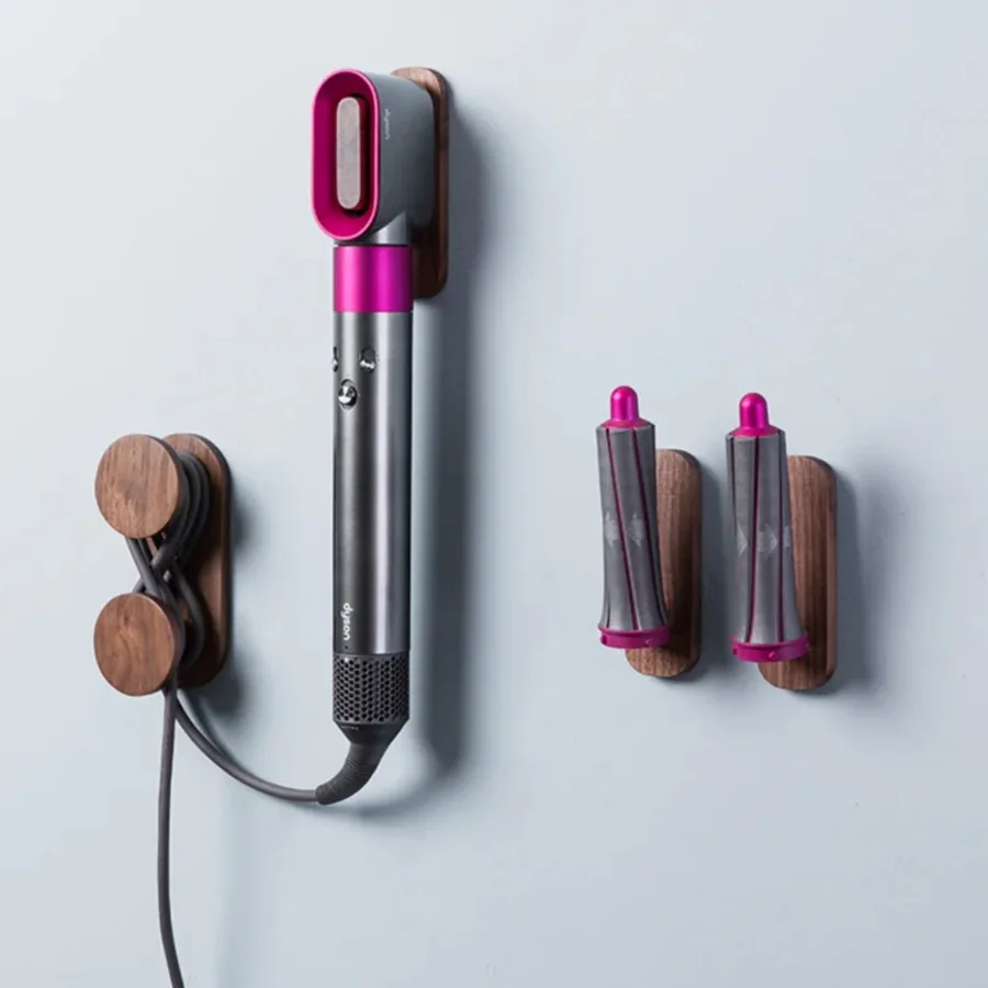 airwrap-style-walnut-storage-rack-for-hair-curling-iron-wand-bathroom-organizer-hair-dryer-holder-for-wall-mount-storage-holder