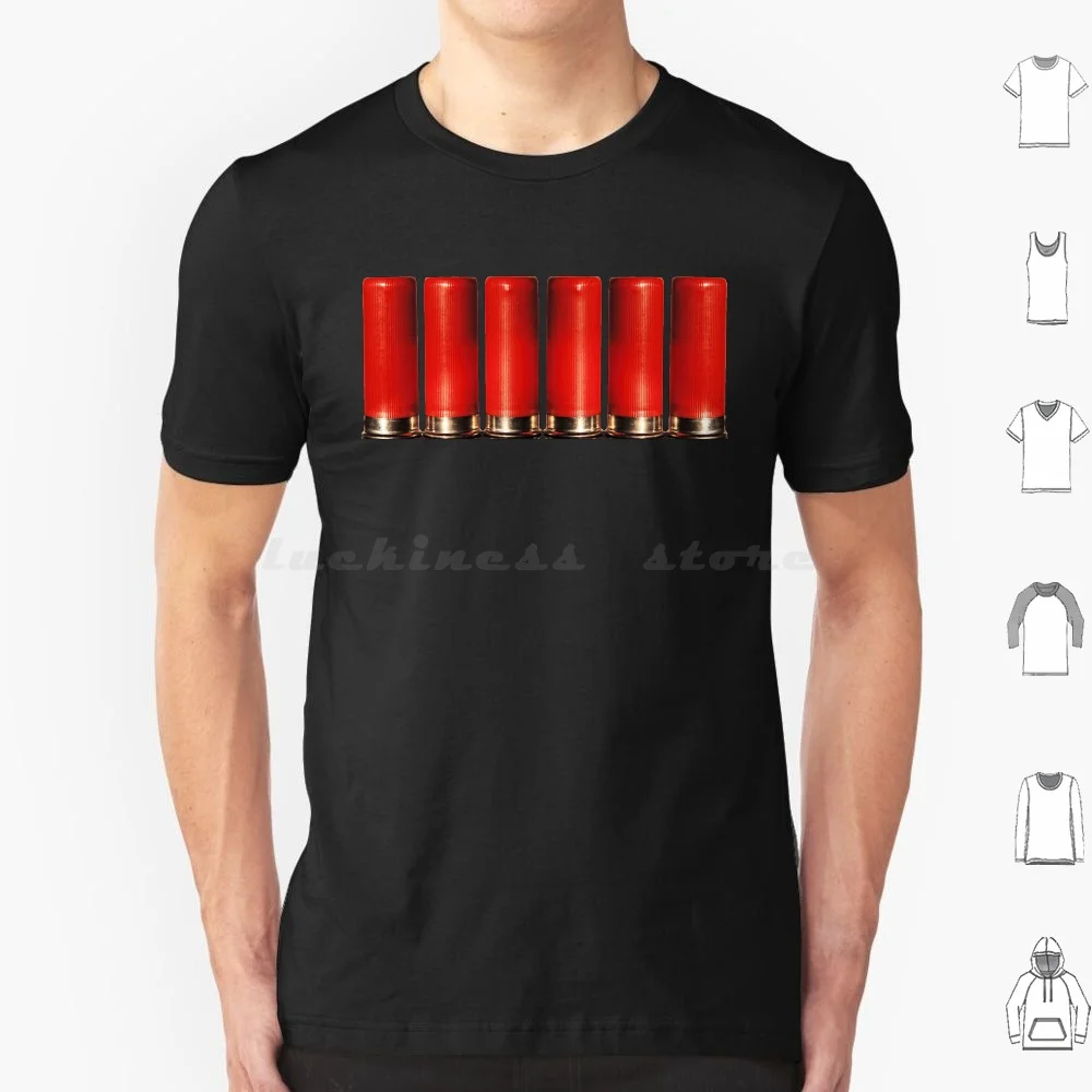 12 Gauge T Shirt 6xl Cotton Cool Tee 12 Gauge Shotgun Shells Bullets Red Casing Brass Slug Caliber Cannon Ammo Security