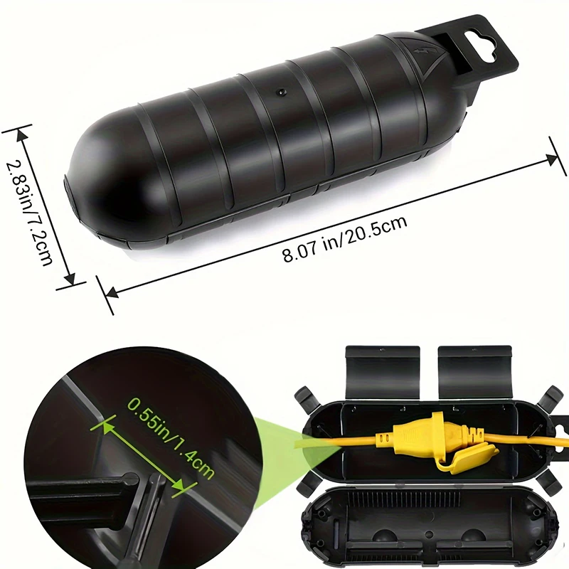 2pcs Outdoor Protective Cover Seal Weatherproof Connection Box for Protect Outdoor Outlet Plug Socket Decoration Light