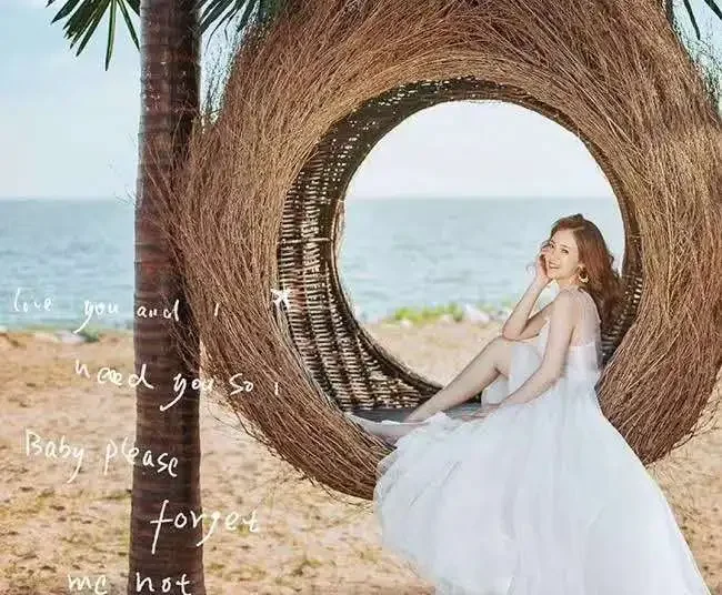 

Furniture outdoor Nest handing swing tourism Photo Props ins style rattan hanging bird nest swing chair for beach hotel garden