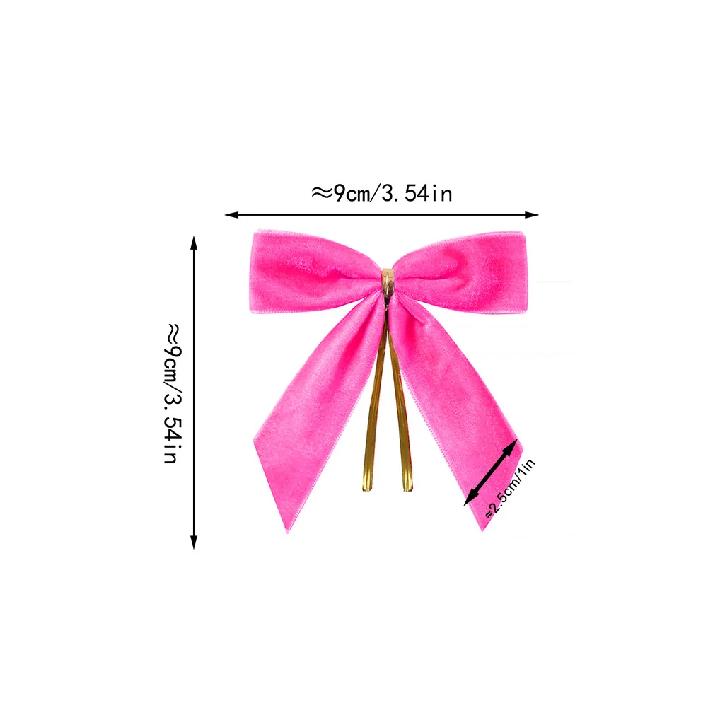 

24 Velvet Christmas Bows with Wire Closure for Tree Decorations Wreaths Wrapping Craft Projects and Festive Use