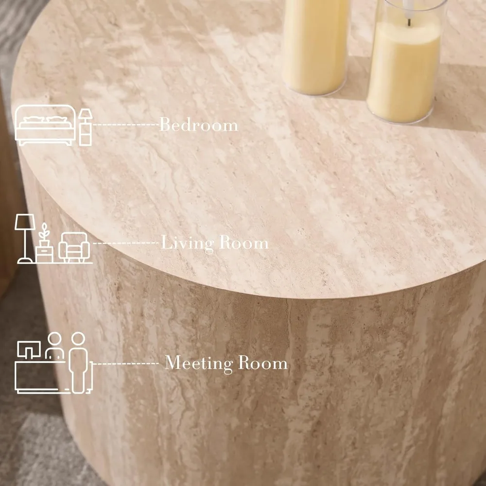 Coffee Tables Side Table Set of 2, Wood Nesting End Table for Living Room Balcony Office, No Assembling