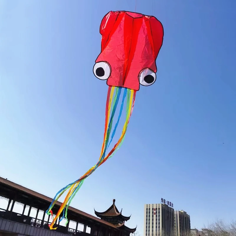 Octopus kites for Kid kites inflatable toys wind colorful flying kites for children kites Weather vane soft trilobites kite bar