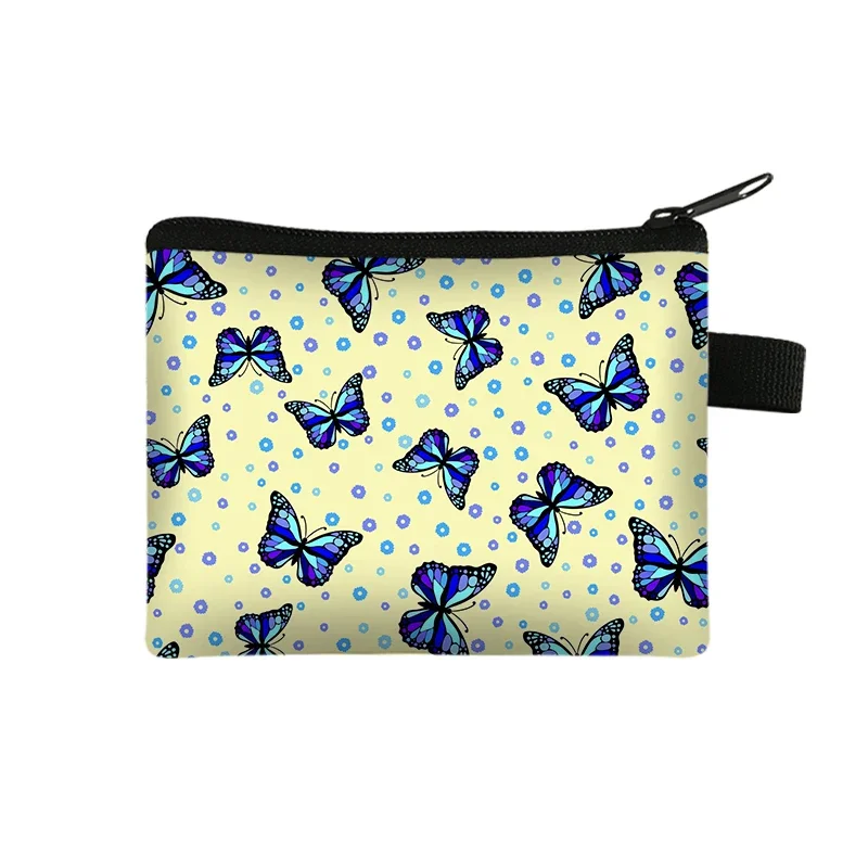 Dragonfly Butterfly Ladybug Honey bee Print Coin Purse Women Insects Wallets Key Credit Card Holder Money Bag Mini Coin Bag Gift