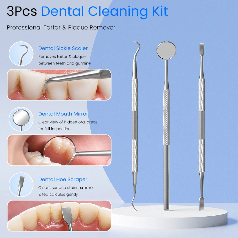 Ultrasonic Dental Scaler Electric Teeth Cleaner with Oral Mirror 5 Modes with LED Tartar Plaque Remover Household Teeth Cleaning image 5