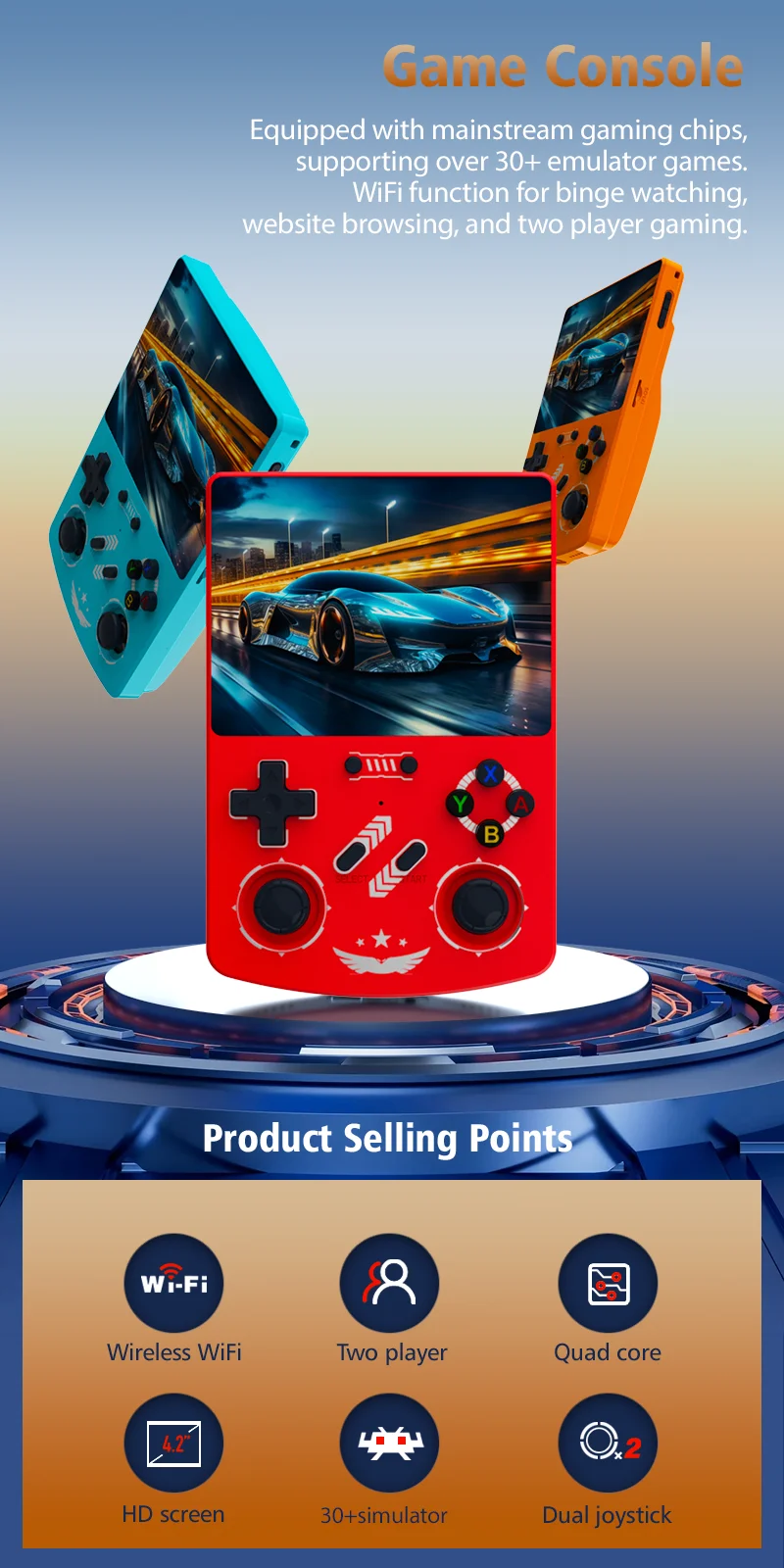 BOYHOM 새로운 R36H 레트로 핸드 헬드 콘솔 오픈 소스 Linux 시스템 클래식 게임 콘솔 3.5 인치 IPS 스크린 휴대용 비디오 플레이어