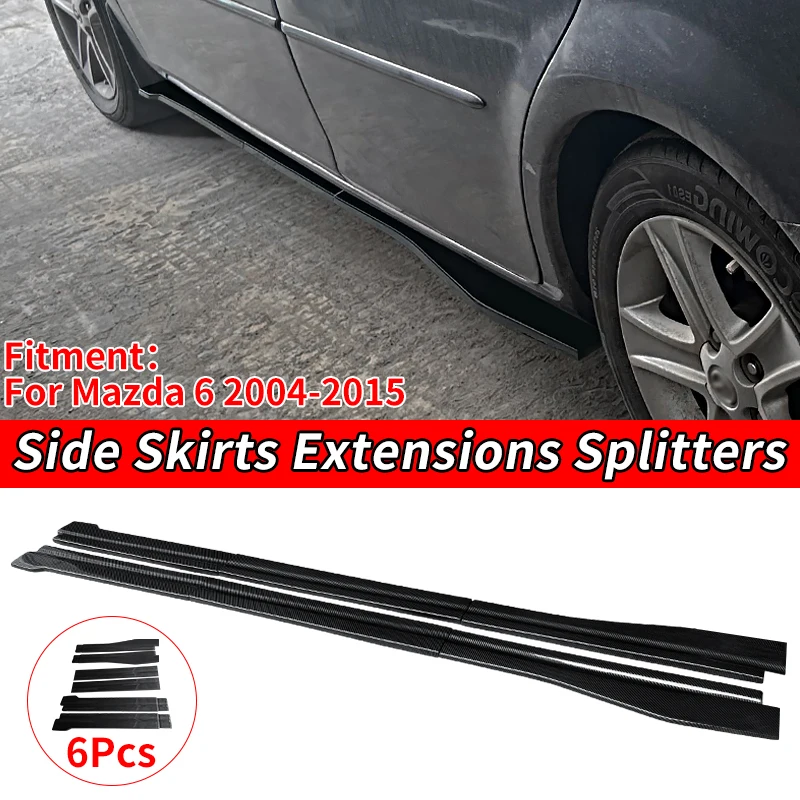 

Side Skirt Extensions 6 Pieces Car Side Skirts Winglet Splitters Lip Anti-Collision Protection Accessories For Mazda 6 2004-2015