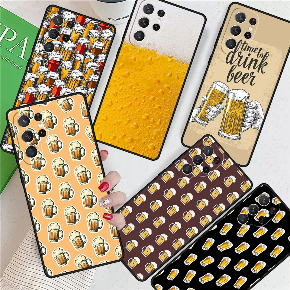 

Beers Alcohol Bubble для Samsung Galaxy S24 Ultra S21 S22 S8 S9 S10E Note 10 20 Plus FE S23 Чехол для телефона Coque
