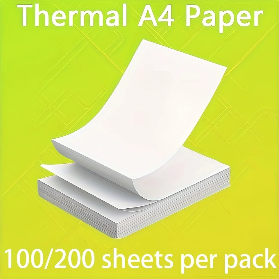 A4 Fanfold Thermal Paper Letter Size 21.01x29.69cm Inkless Compatible for Portable Thermal Printer Home Office Document
