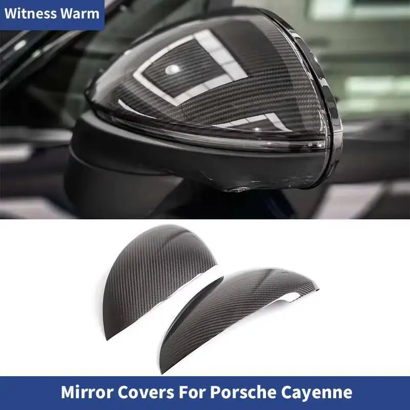 Coques de rétroviseurs en fibre de carbone sèche pour Porsche Cayenne 2018-2022, accessoires de voiture