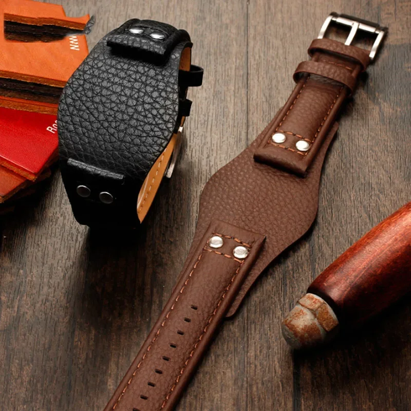 Genuine Leather Watchband 22mm strap With mat for fossil CH2891 CH3051 CH2564 CH2565 watch band handmade mens leather bracelet