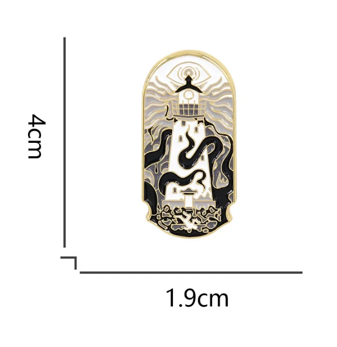 Cthulhu Leuchtturm Oktopus Cosplay Abzeichen Anime Cerberus Pin Gotischer Wolf Schädel Eulen Halloween Pin Jirai Kei Kostüm-Requisiten – Detail 1