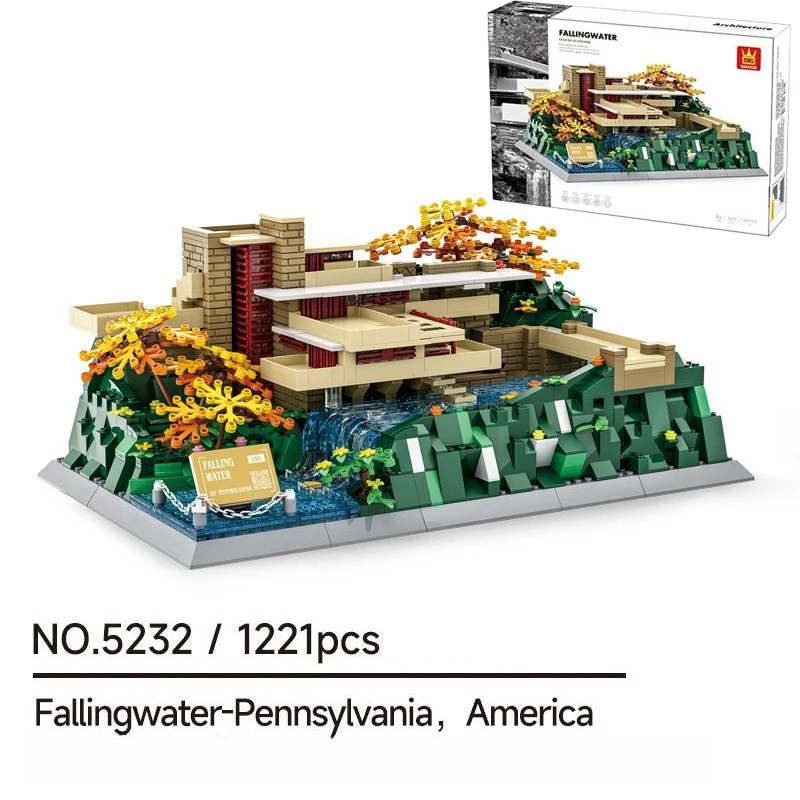 

1221PCS Creative Fallingwater Pennsylvania Building Blocks Architecture Construction Bricks Toy Gift For Adult Children