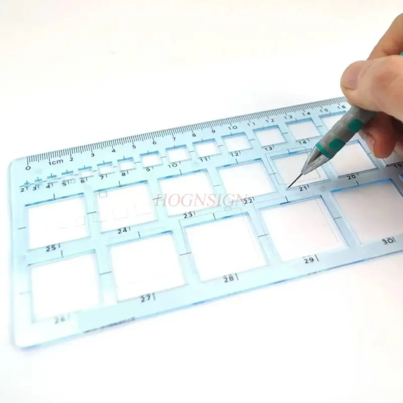 1pcs Square template, rectangular ruler, architectural design drawing template