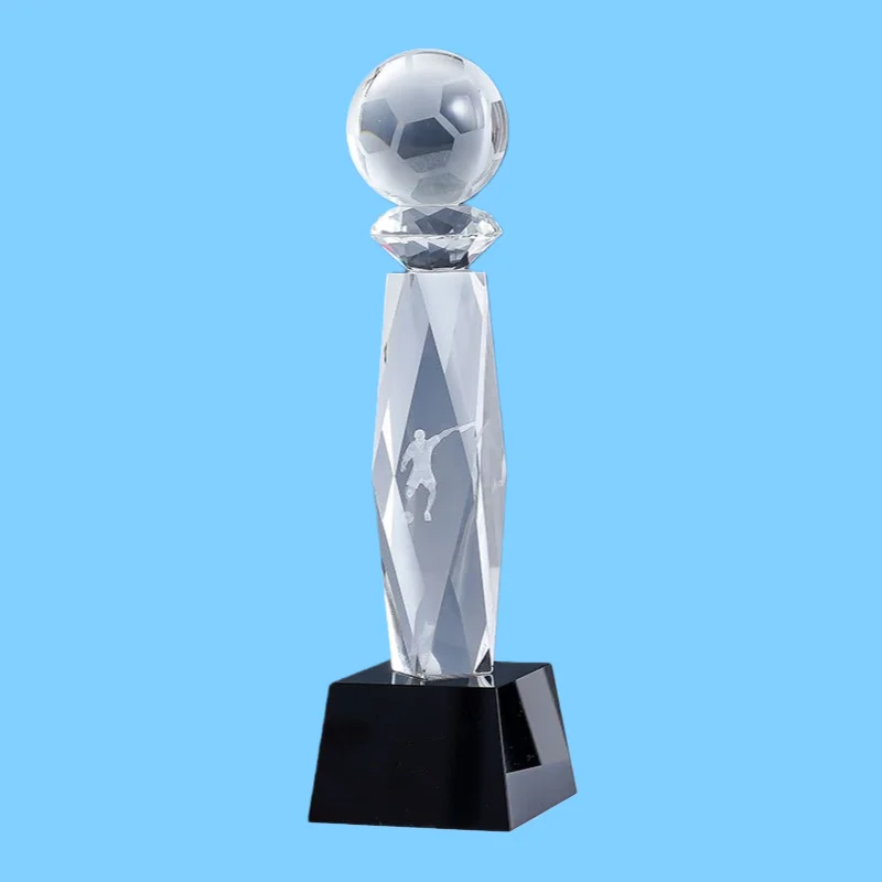 

hot sale Soccer crystal Trophy football crystal Champions Cup 25cm high 1:1 Football Trophy Fan's Souvenir Resin Fans Collection