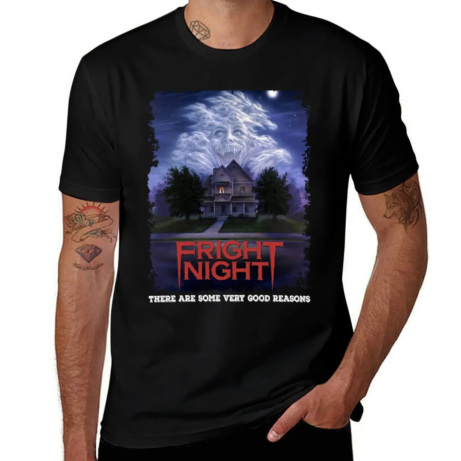 Horror Fright Night Halloween T-Shirt Large Size Basic Casual T-Shirt