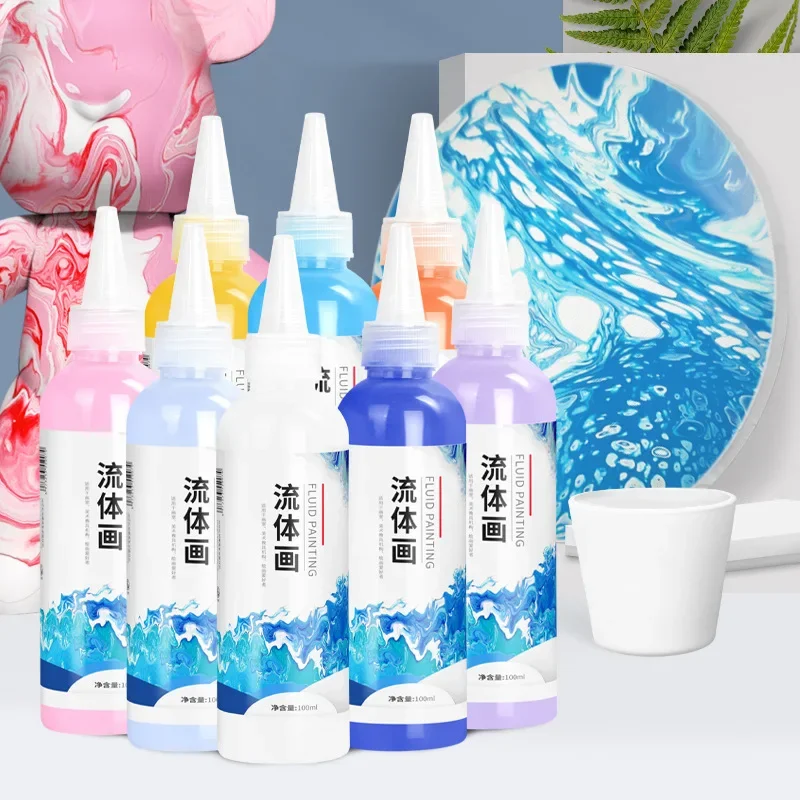 100ml Fluid Painting Acrylic Paint Violent Bear Children's Creative DIY Graffiti Art Studio for School