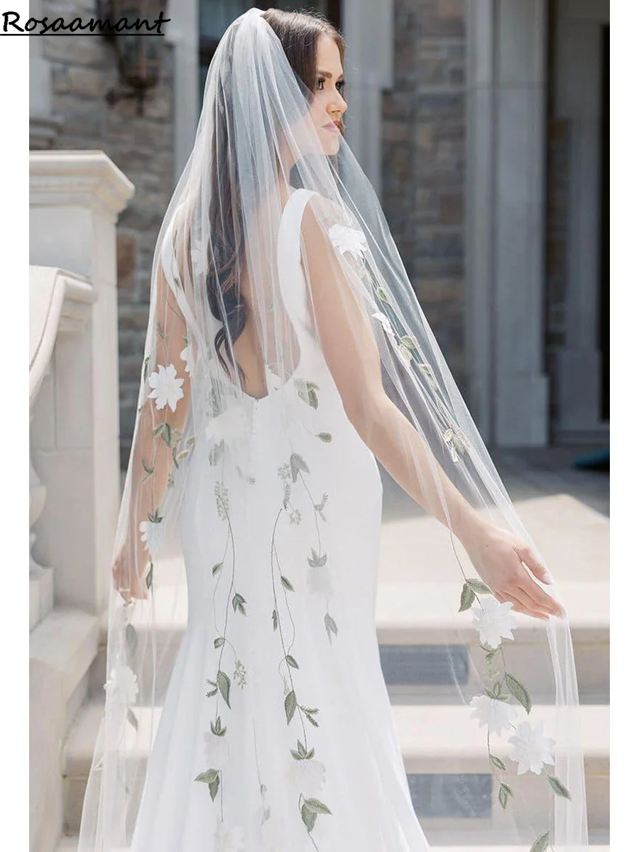 Flower Bridal Veil Long Wedding Veils