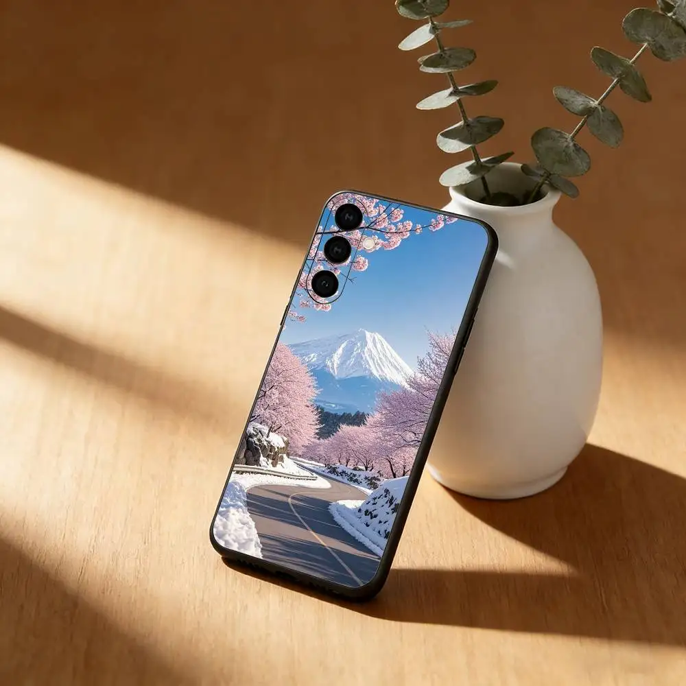 Mount Fuji Sunset Phone Case For Samsung Galaxy A20,21s,22,31,32,52,53,72,73,80,91 Soft Black Shell