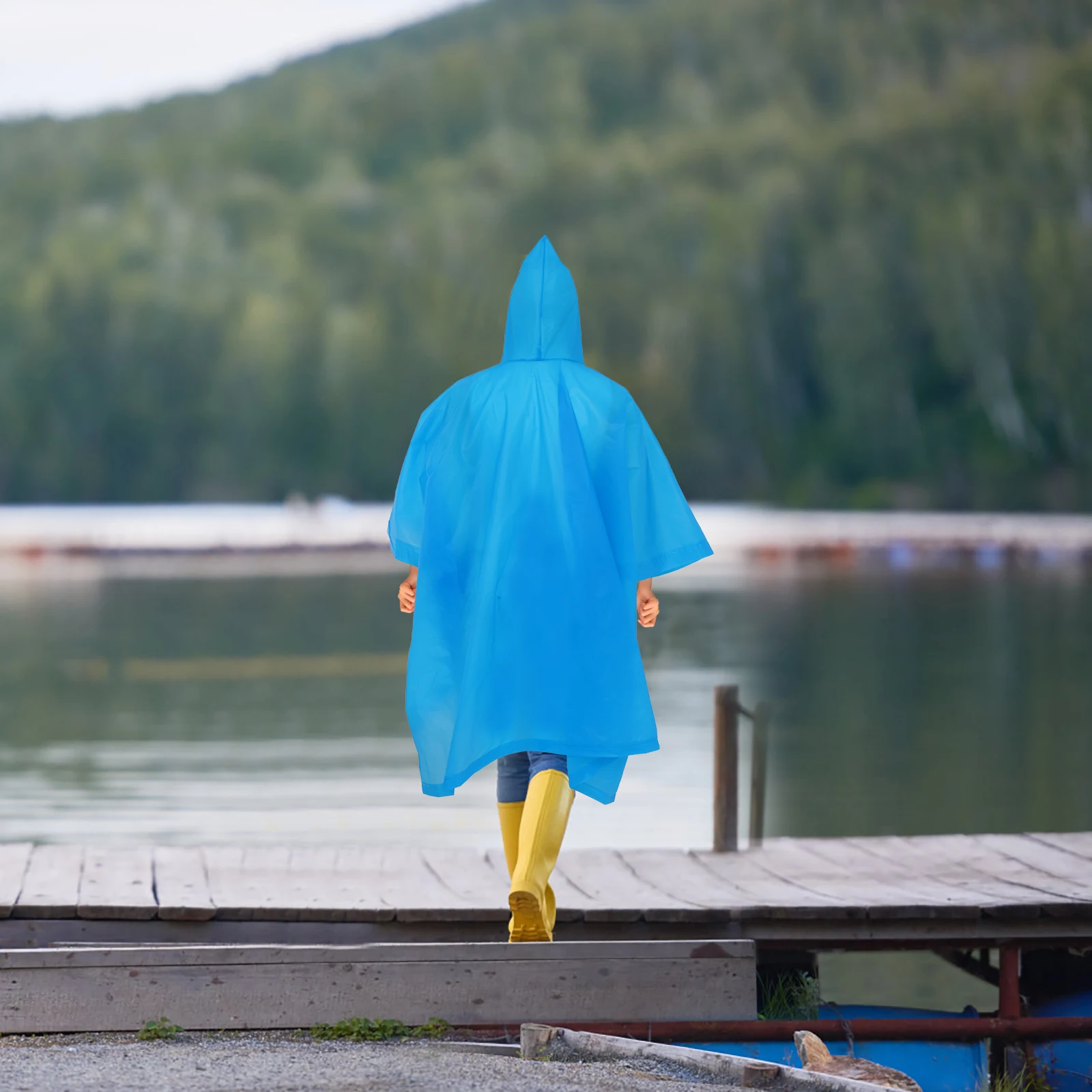 

1pc Adult Hooded Rain Poncho Premium Eva Waterproof Quick Dry Portable Outdoor Travel Camping Rainwear Unisex