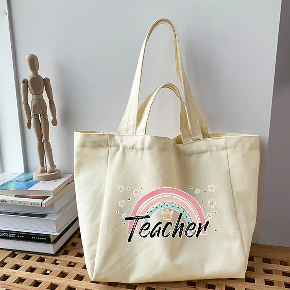 Shopping Bag Fashion Hip Hop Hipster Shoulder Bag New Teacher Series Print Girls Fashion Casual Tote Bag Harajuku Style Handbags