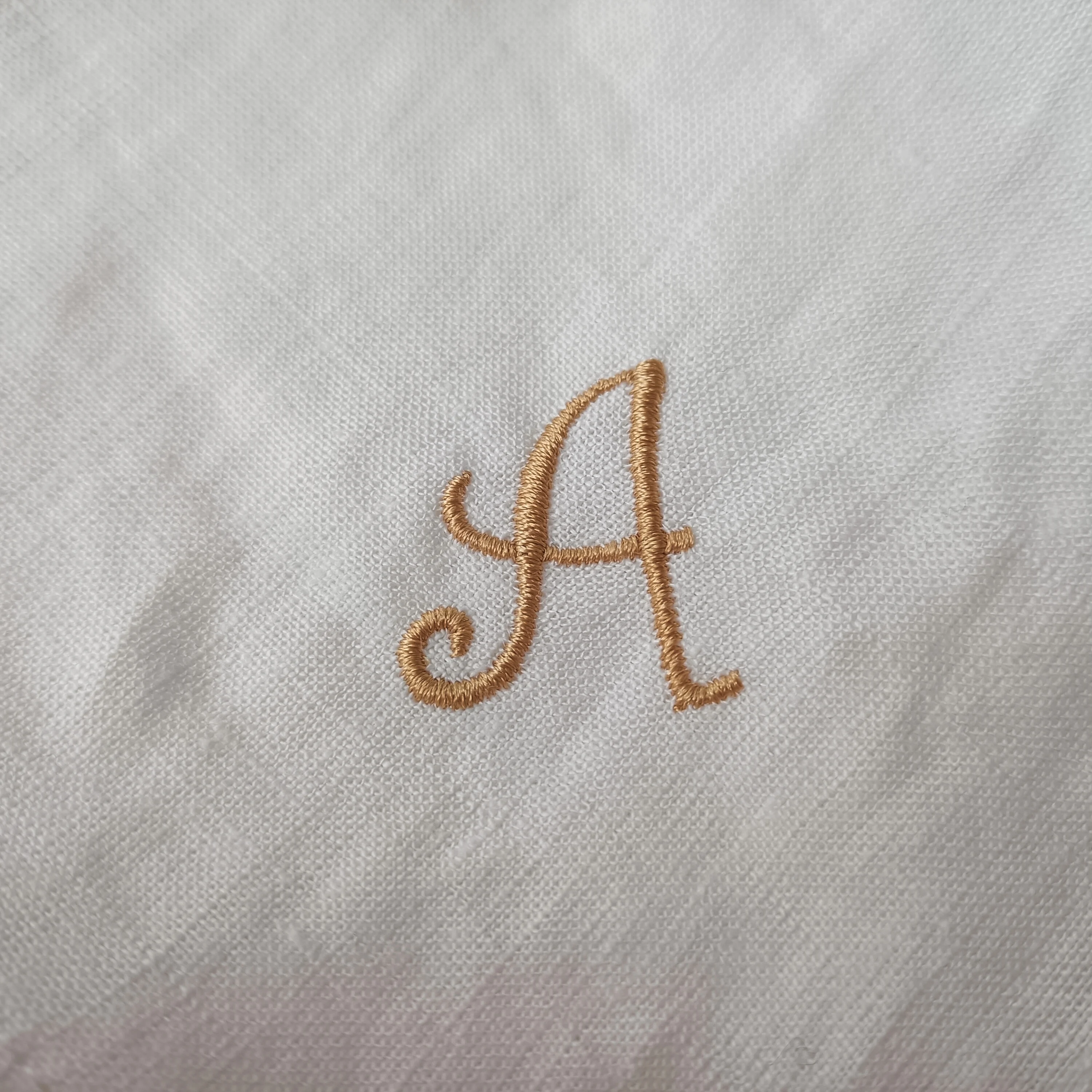 6PCS Personalized Design Housewarming Gift Wedding 100% Linen Napkins,Customized Monogram Linen Cotton Dinner Cloth Embroidered