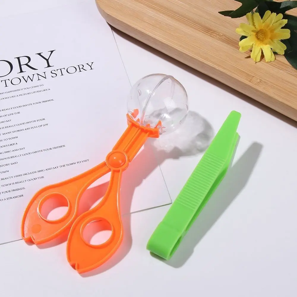 2Pcs/Set Plant Biology Study Tool Set Cute Plastic Scissor Insect Catcher Set Tweezers Clamp Nature Exploration Toy Kit School