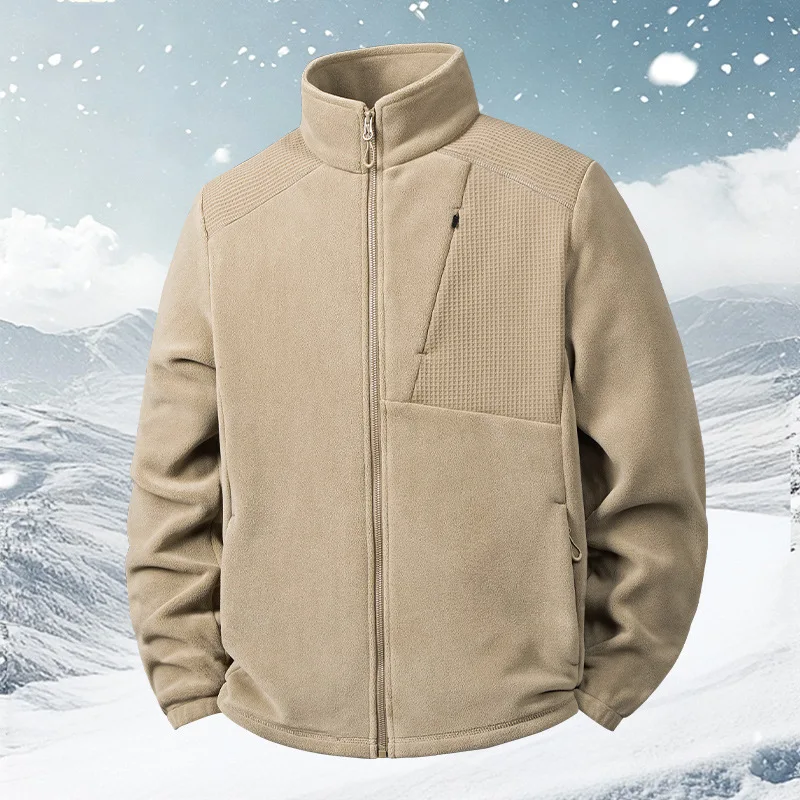 2026 New Men's Fleece Jacket for Autumn Winter Thickened with Fleece Outdoor Casual Windproof Warm Coat Simple Comfortable Warm