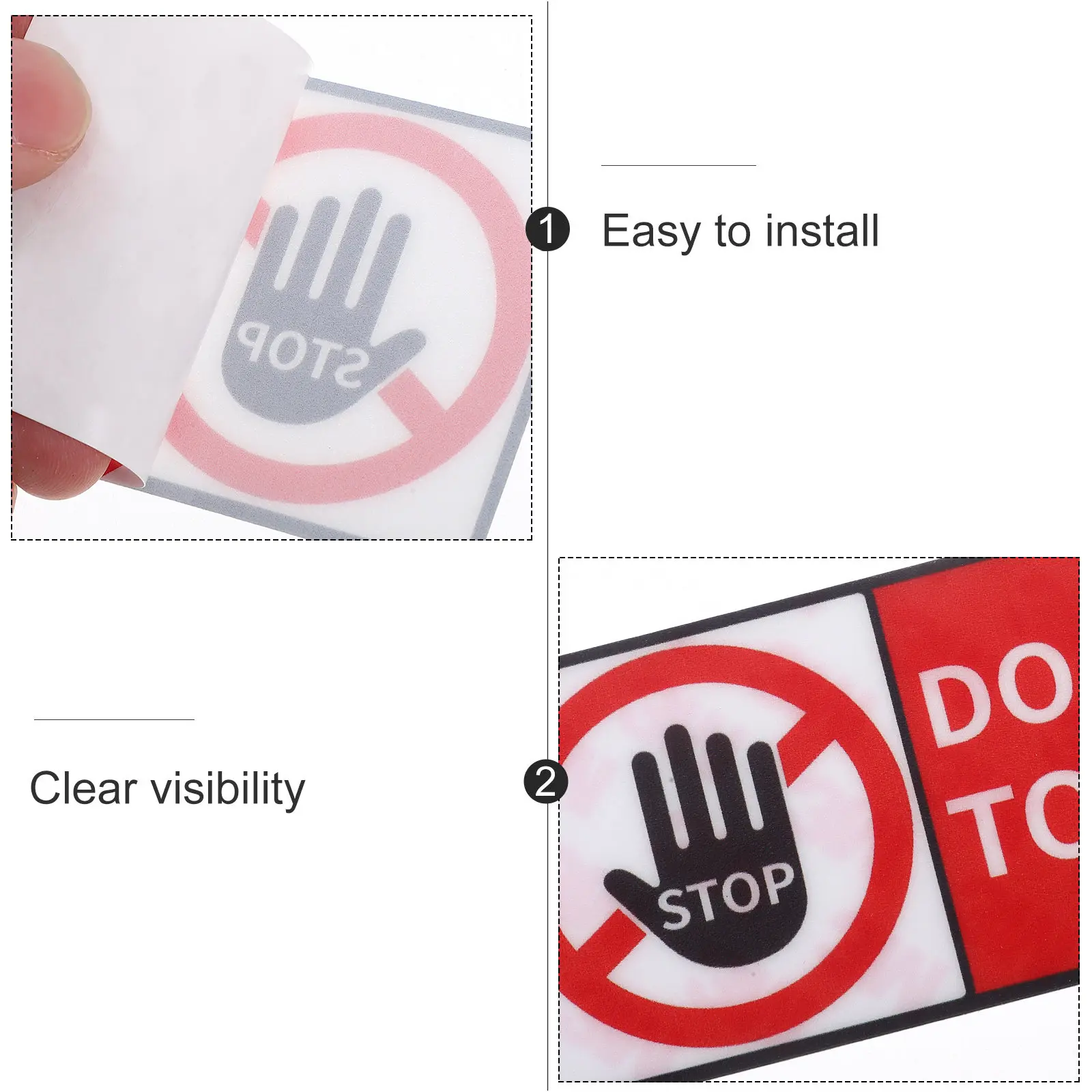 4 Sheets Do Not Touch Warning Sticker Clear Visibility Safety Label for Machinery Equipment Security Caution Decals for Indoor