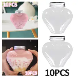 10 Pieces Empty Juice Bottles Beverage Container Homemade Drinks with Caps Valentines Drink Bottle for Fridge Juice Drinking