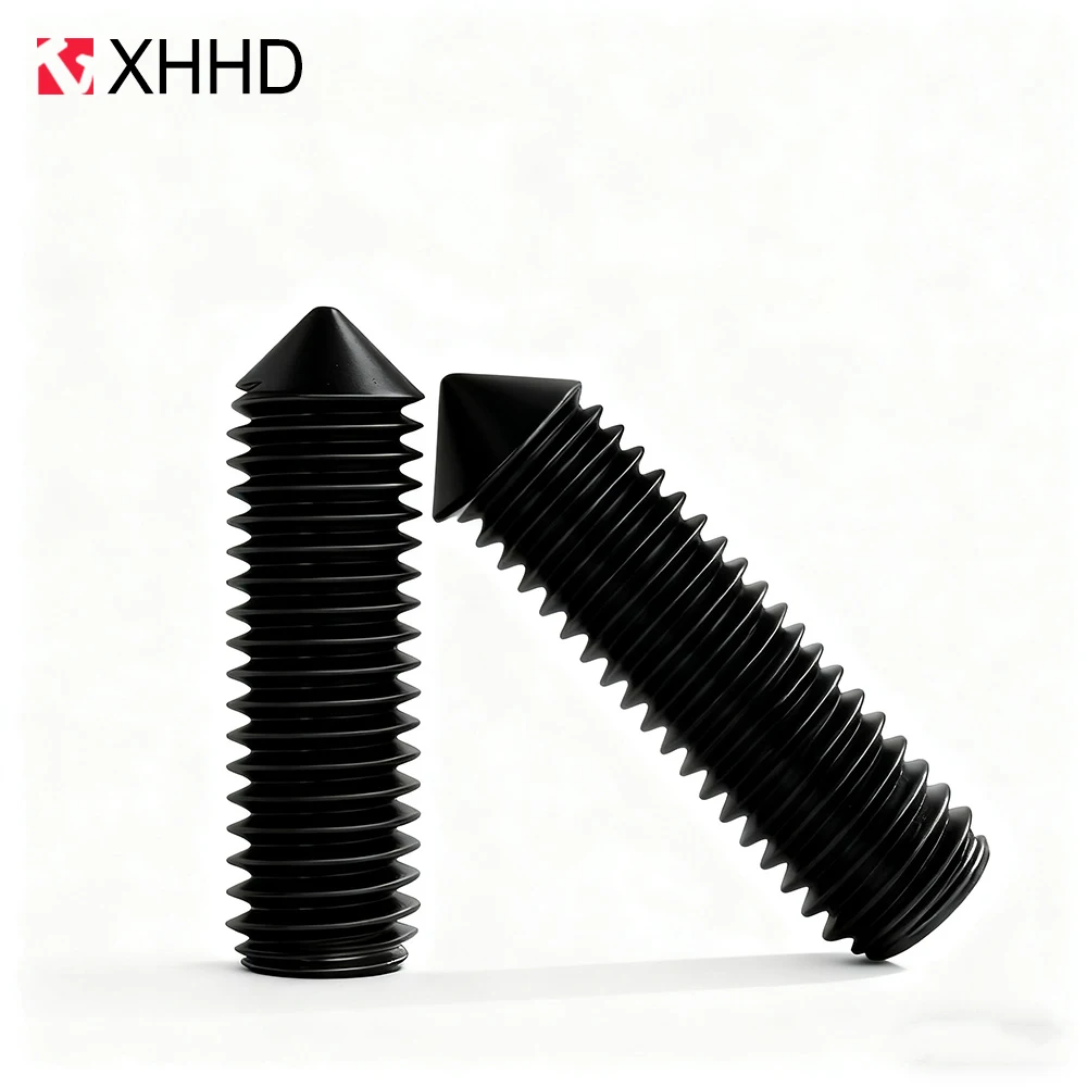 5-20pcs Grade 12.9 Set Screws M2.5 M3 M4 M5 M6 M8 DIN916 Black Carbon Steel Socket Set Screws Cone Point Grub Screw