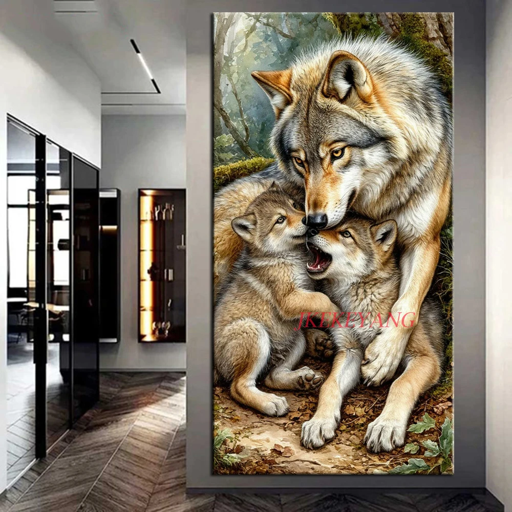 

Семейная картина «Медведь и волк», сделай сам, алмазная живопись, вышивка крестиком, полная дрель, алмазная мозаика, новая коллекция, домашний декор