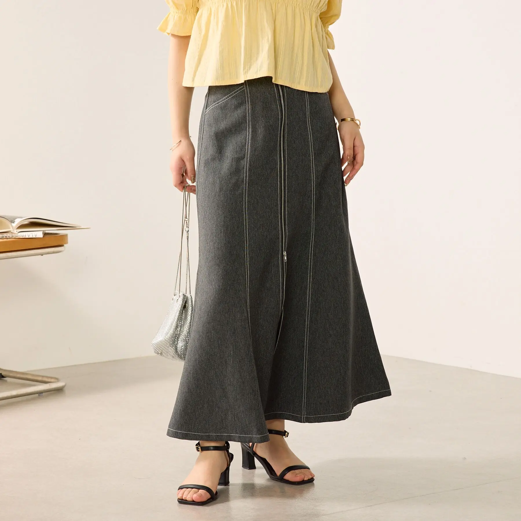 

Джинсовая юбка Star Field Home Nic Clup 24 New Long Zipper Denim, летняя коллекция, 100% прочие материалы, женская мода