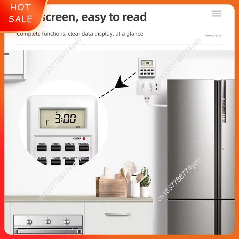 Digital Timer Socket Electronic Timing Switch 24H Kitchen Timer Outlet Programmable Socket EU Plug A62X