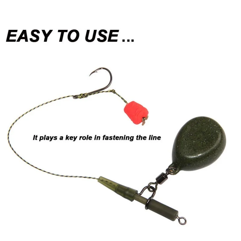 

10/5Pcs Fishing Safety Lead Clips and Tail Rubber Cone Anti-Tangle Sleeve Quick Change Fishing Accessories Fishing Equipment