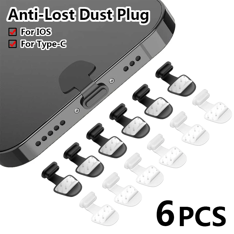 Dust Plug Type-C/iOS Silicone Phone Charging Port Stopper Cap Dustproof Protector Cover Enchufe Antipolvo Para Celular