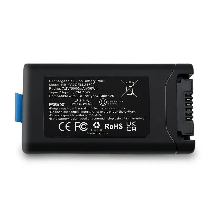 5000mAh HB-FG2CELL21700 Bluetooth Speaker Battery for JBL PartyBox Club 120 Digital Batterie