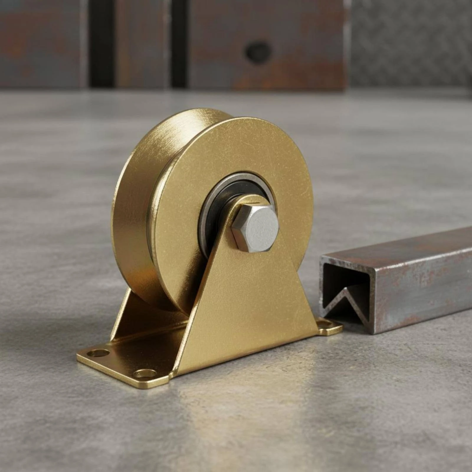 Track Pulley Roller Bearing Construction Sliding Door Pulley Metal Roller Bracket Rust-Resistant Home Hardware Effortless