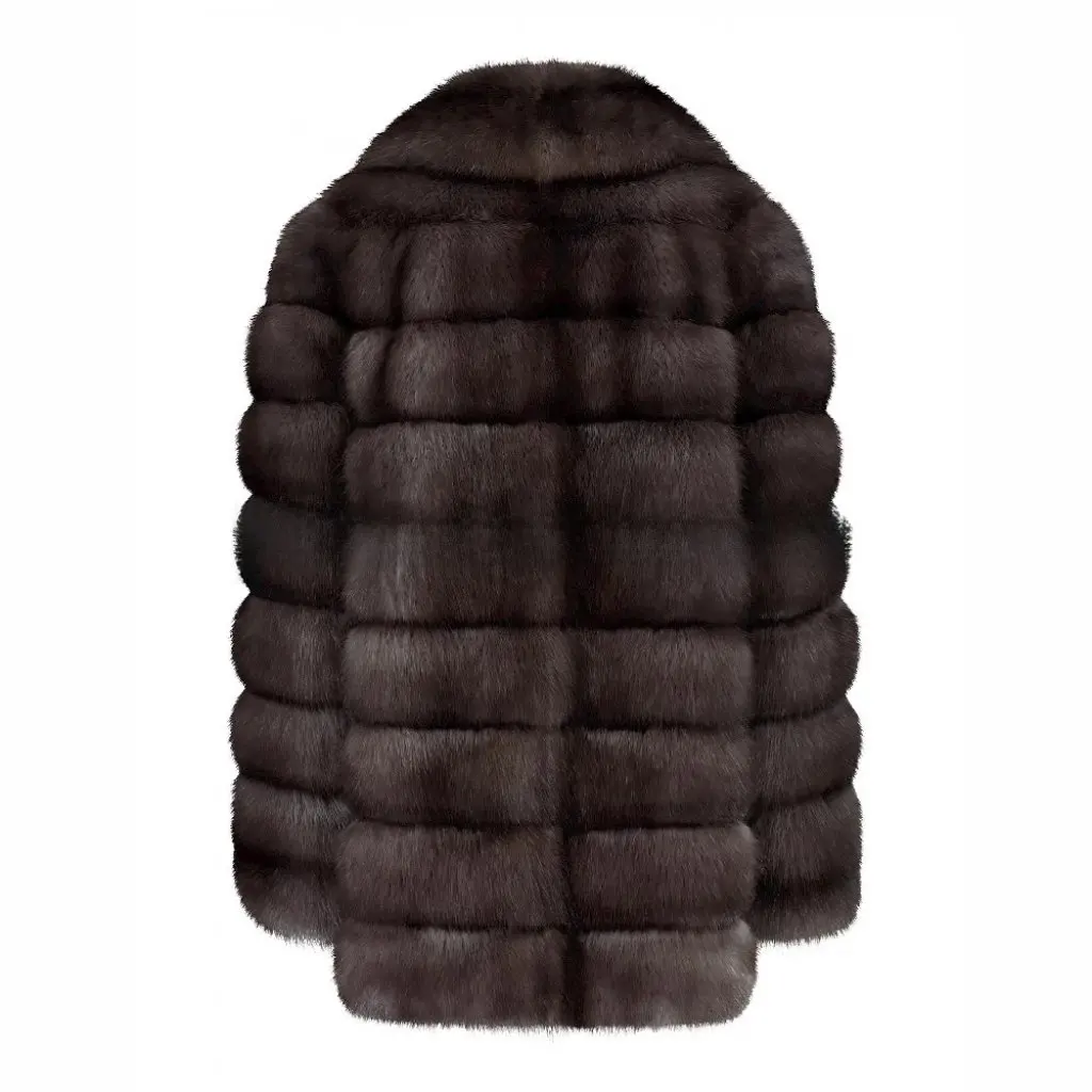 

Women's Imitation Mink Fur Outwear Mid-Length Lapel Casual Work Clothing by European And American Style