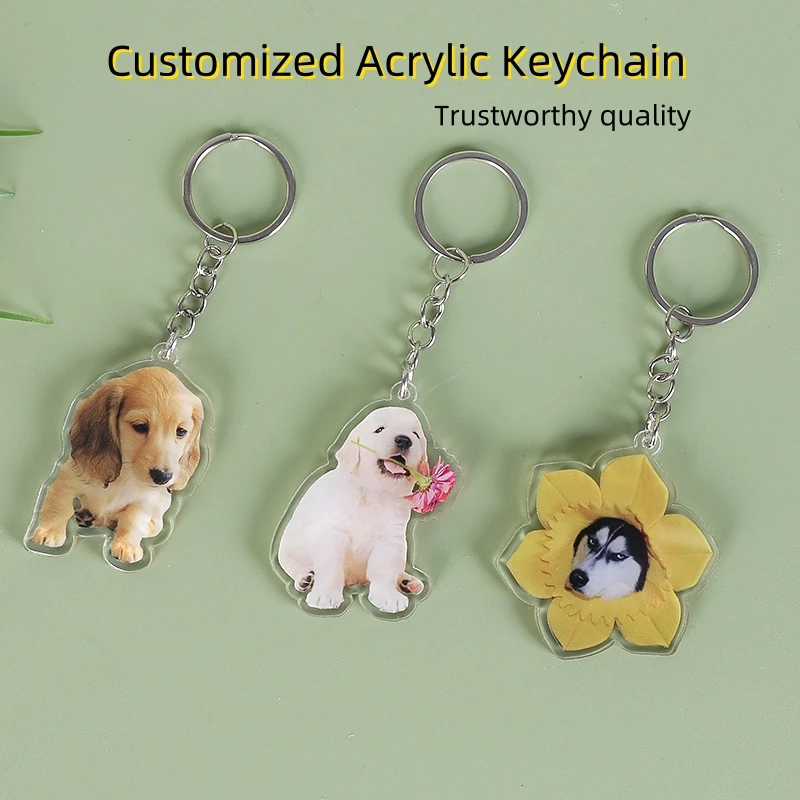 Custom 1.968inch/5cm Acrylic Keychain For Women, High-Definition Transparent Anime Characters, Couple Accessories, Easter Gifts