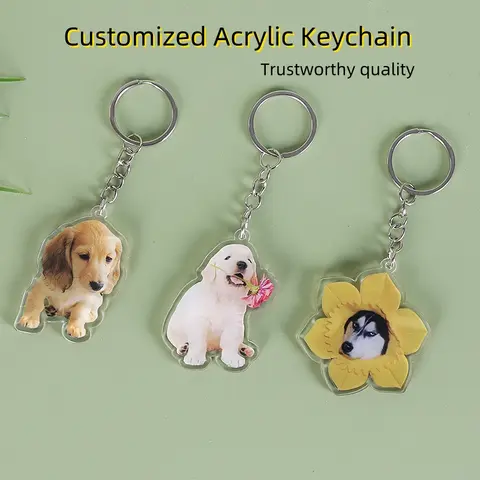 Custom 1.968inch/5cm Acrylic Keychain For Women, High-Definition Transparent Anime Characters, Couple Accessories, Easter Gifts