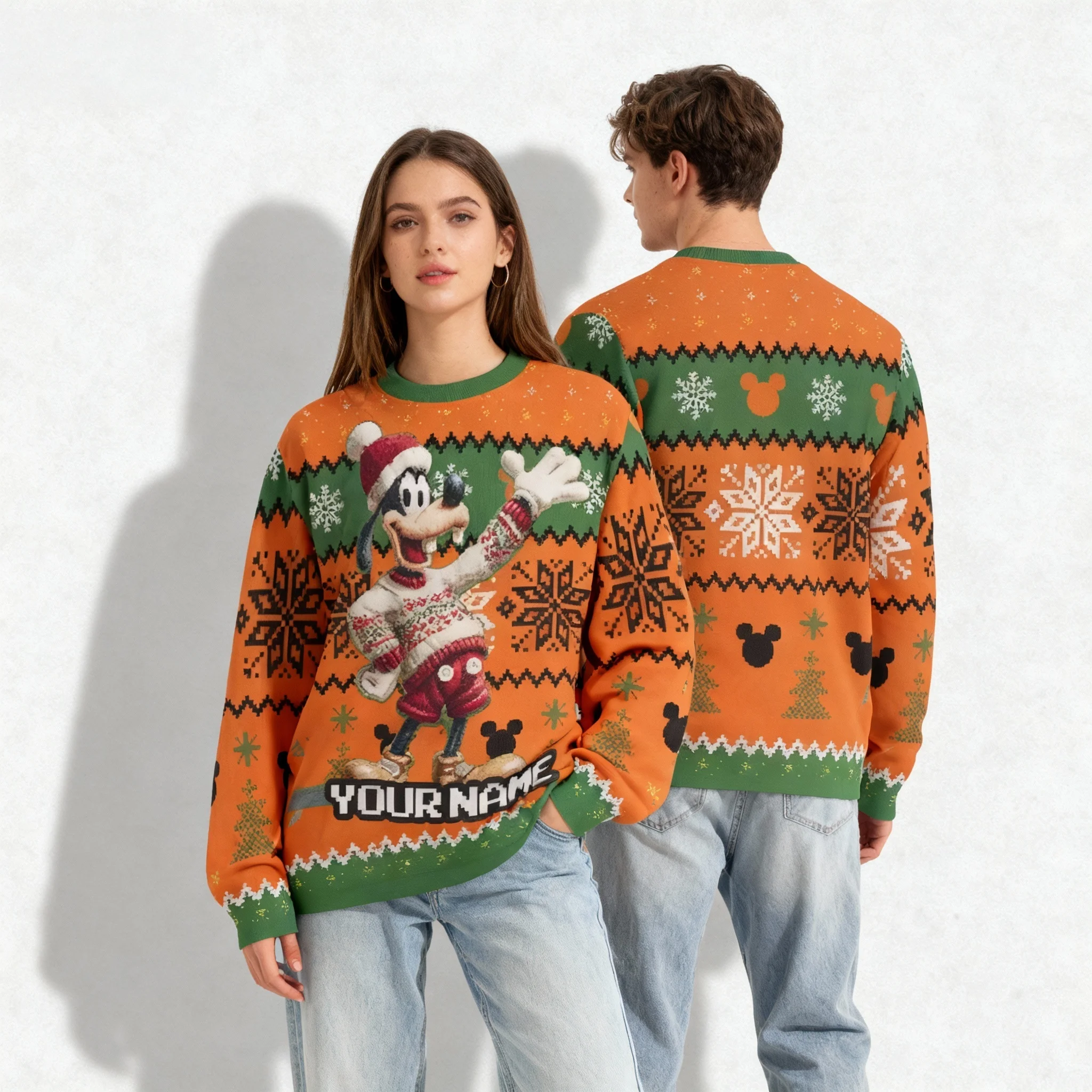 Disney Christmas McQueen Mickey round  Hoodie Oversized Women's Streetwear Autumn/Winter Collection Sweet Cool Adult Childre